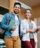 Two colleges students walking to class